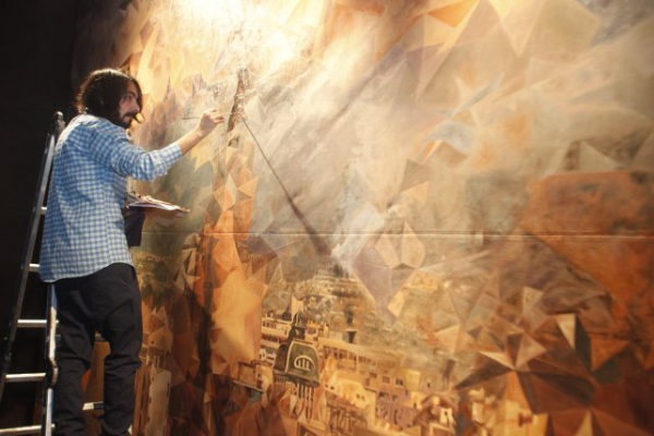 Opening day, completion of the mural.