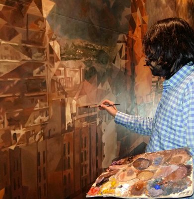 Opening day, completion of the mural.